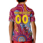 Personalised Crows NAIDOC Week 2024 Kid Polo Shirt Aussie Aboriginal Art