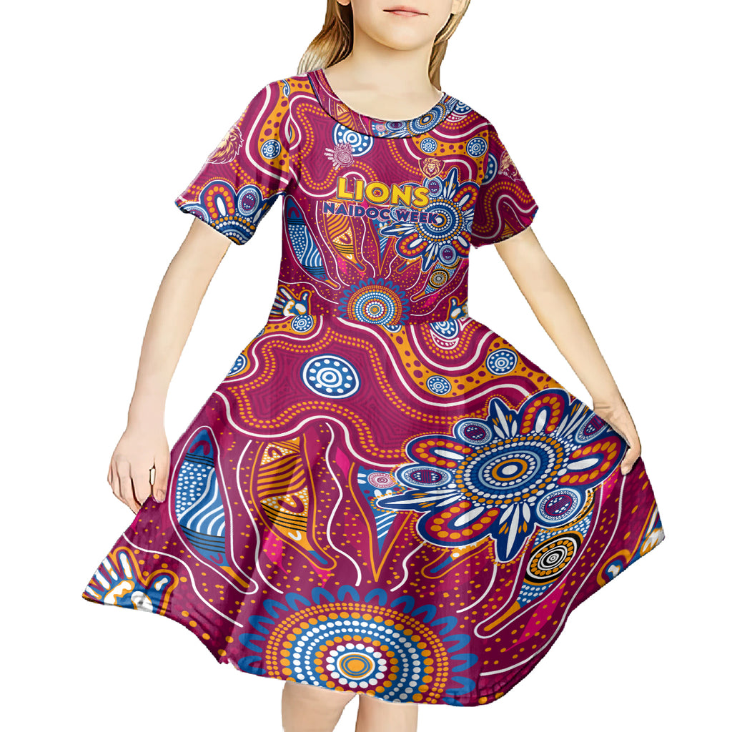 Personalised Crows NAIDOC Week 2024 Kid Short Sleeve Dress Aussie Aboriginal Art