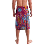 Personalised Crows NAIDOC Week 2024 Lavalava Aussie Aboriginal Art