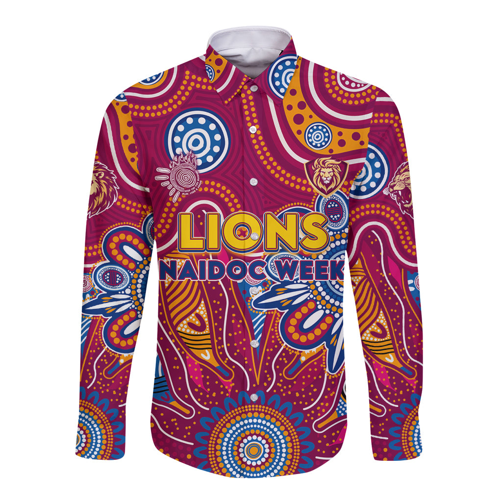 Personalised Crows NAIDOC Week 2024 Long Sleeve Button Shirt Aussie Aboriginal Art