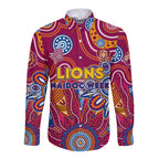 Personalised Crows NAIDOC Week 2024 Long Sleeve Button Shirt Aussie Aboriginal Art