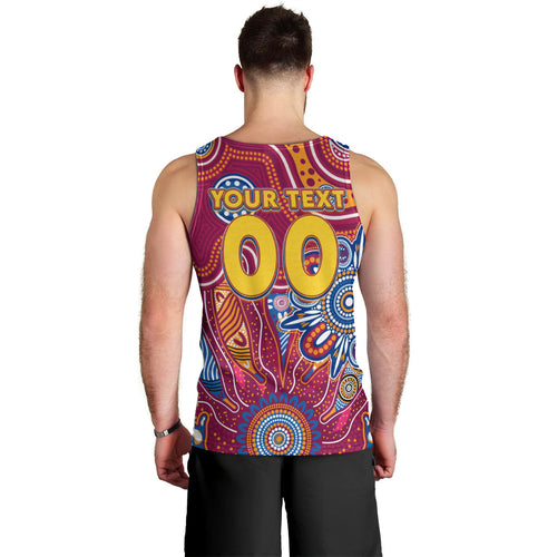 Personalised Crows NAIDOC Week 2024 Men Tank Top Aussie Aboriginal Art