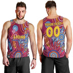 Personalised Crows NAIDOC Week 2024 Men Tank Top Aussie Aboriginal Art