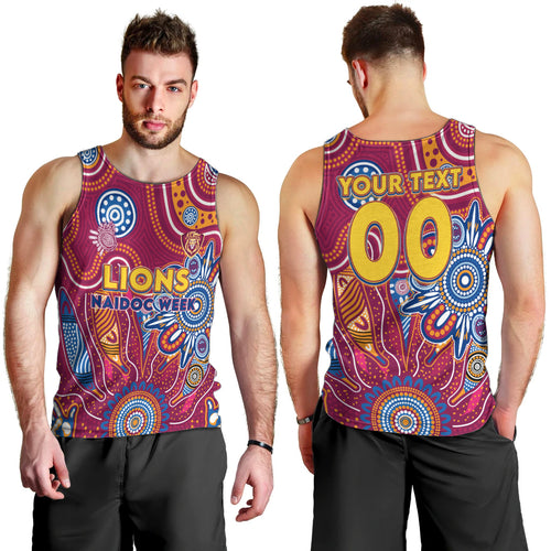 Personalised Crows NAIDOC Week 2024 Men Tank Top Aussie Aboriginal Art