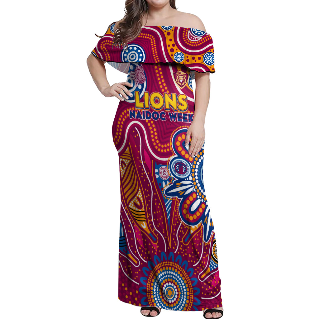 Personalised Crows NAIDOC Week 2024 Off Shoulder Maxi Dress Aussie Aboriginal Art