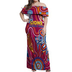 Personalised Crows NAIDOC Week 2024 Off Shoulder Maxi Dress Aussie Aboriginal Art