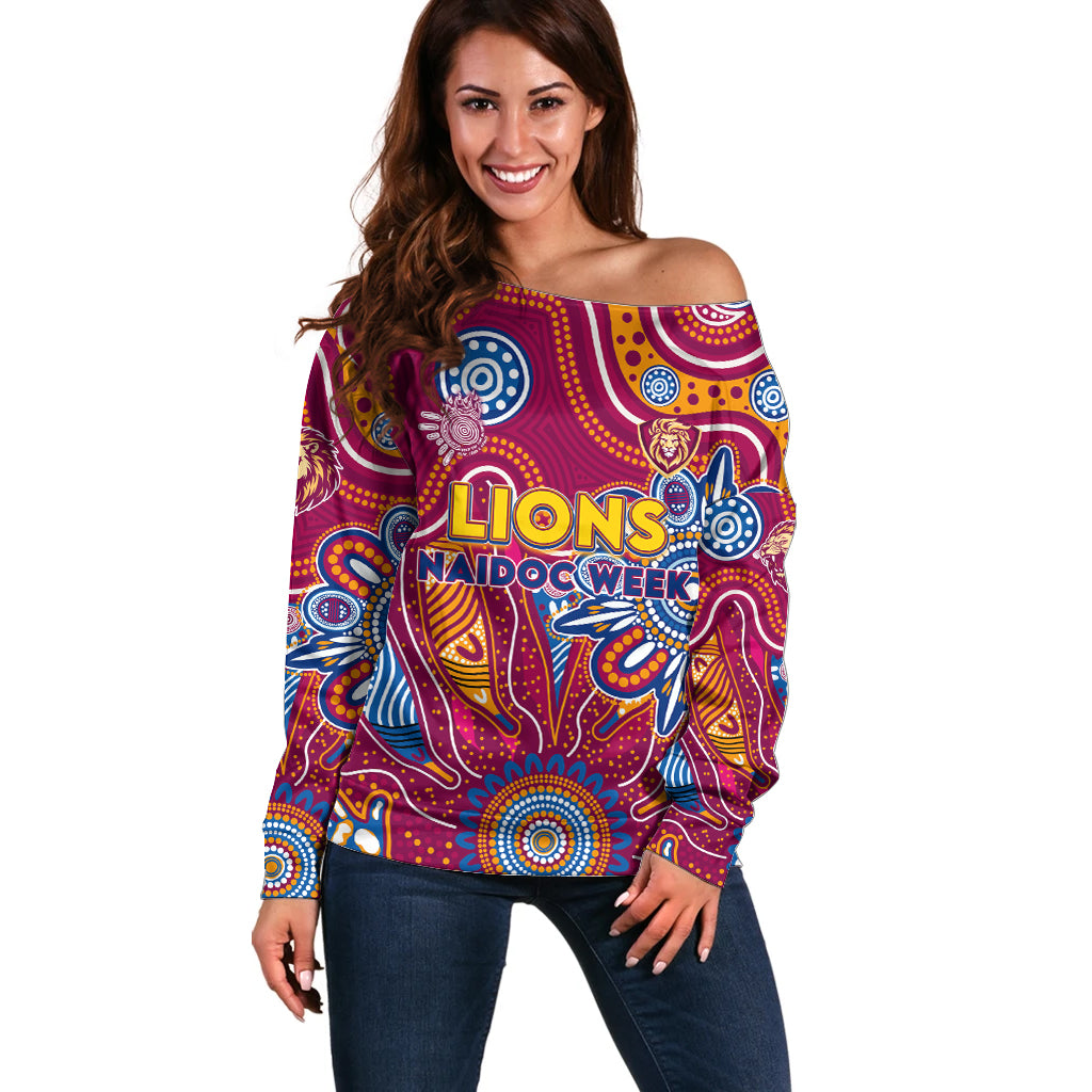 Personalised Crows NAIDOC Week 2024 Off Shoulder Sweater Aussie Aboriginal Art