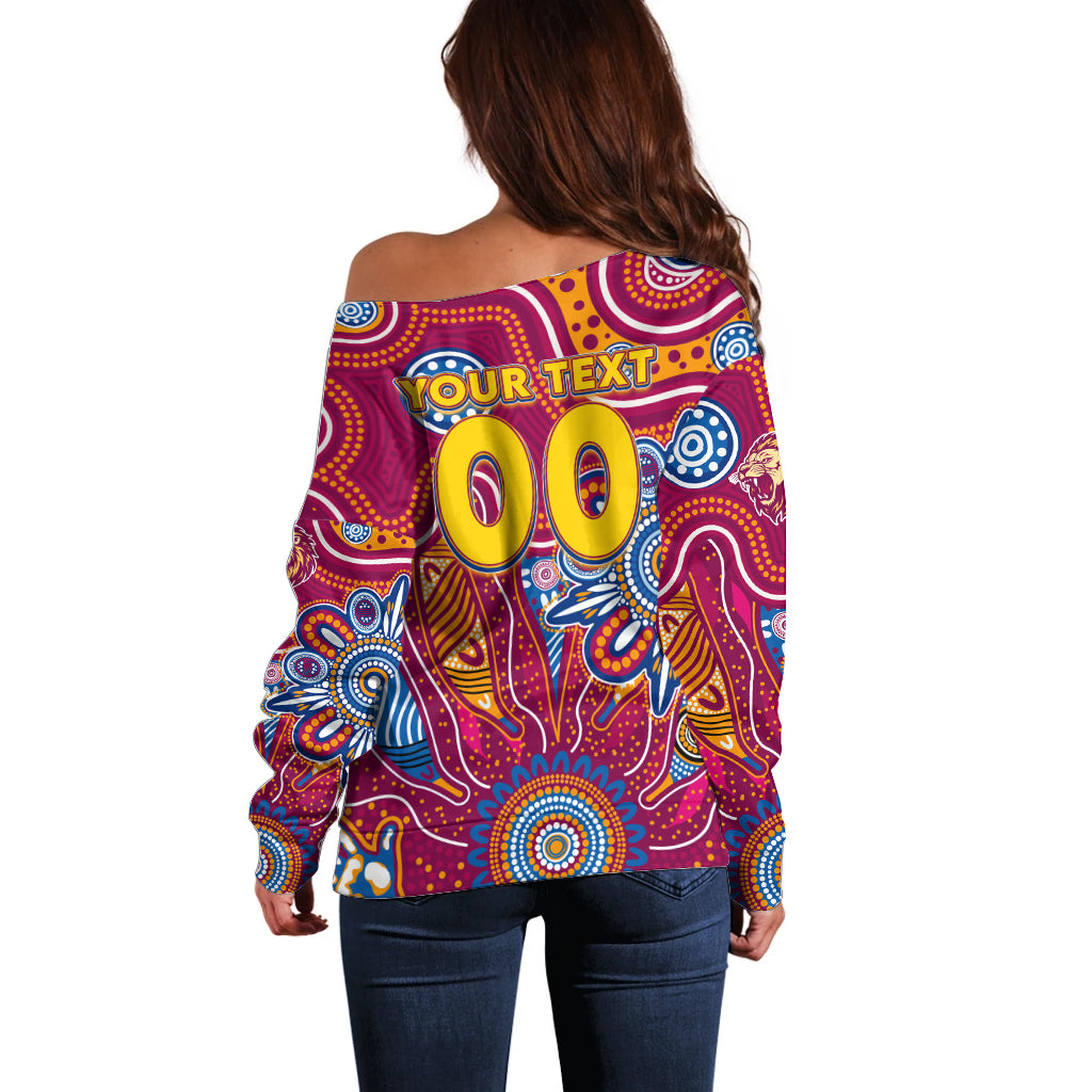 Personalised Crows NAIDOC Week 2024 Off Shoulder Sweater Aussie Aboriginal Art