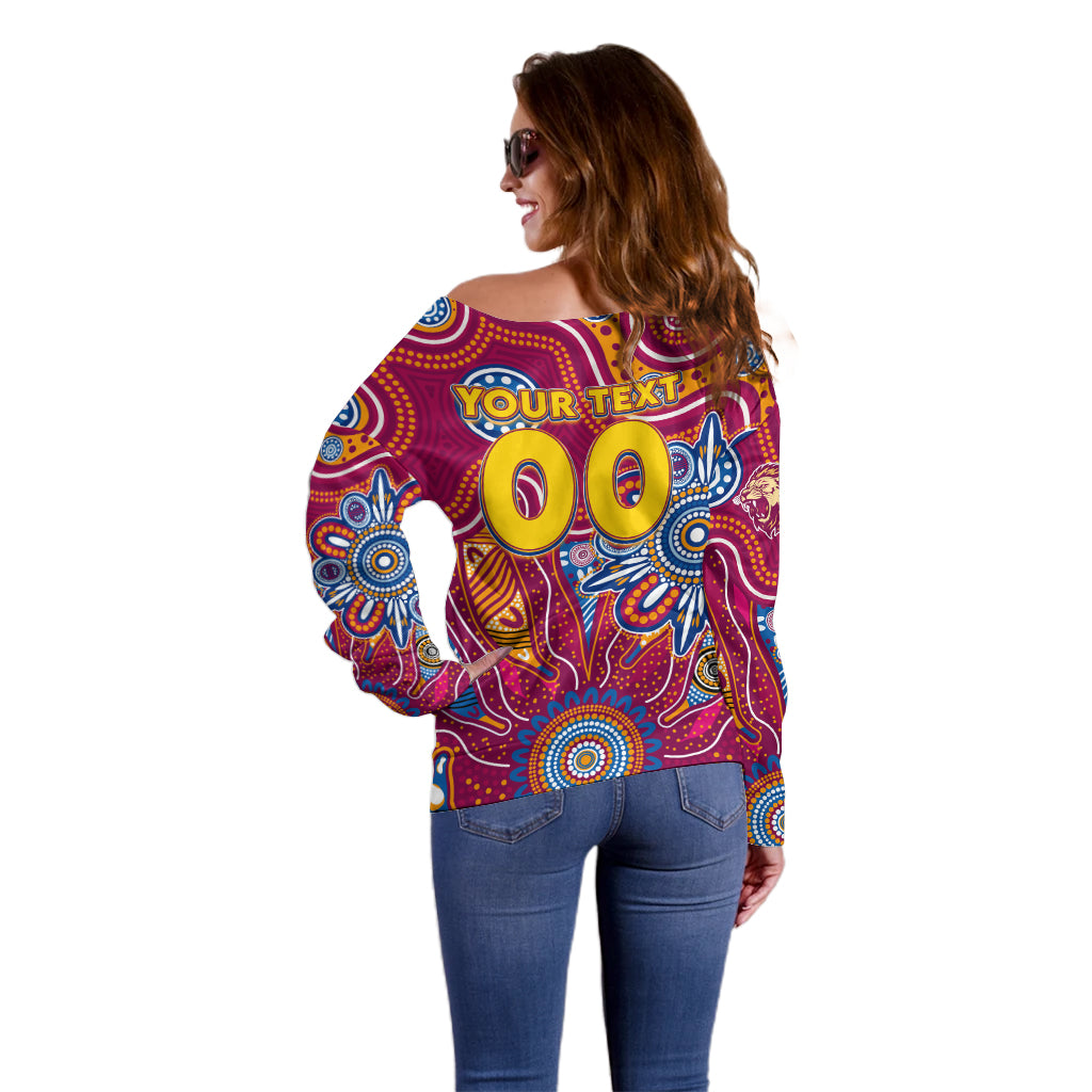 Personalised Crows NAIDOC Week 2024 Off Shoulder Sweater Aussie Aboriginal Art