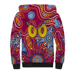 Personalised Crows NAIDOC Week 2024 Sherpa Hoodie Aussie Aboriginal Art