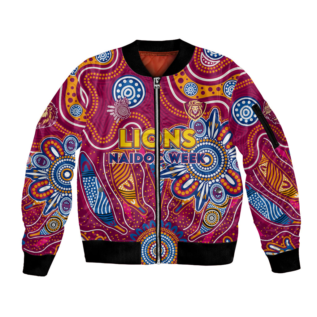 Personalised Crows NAIDOC Week 2024 Sleeve Zip Bomber Jacket Aussie Aboriginal Art