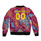 Personalised Crows NAIDOC Week 2024 Sleeve Zip Bomber Jacket Aussie Aboriginal Art