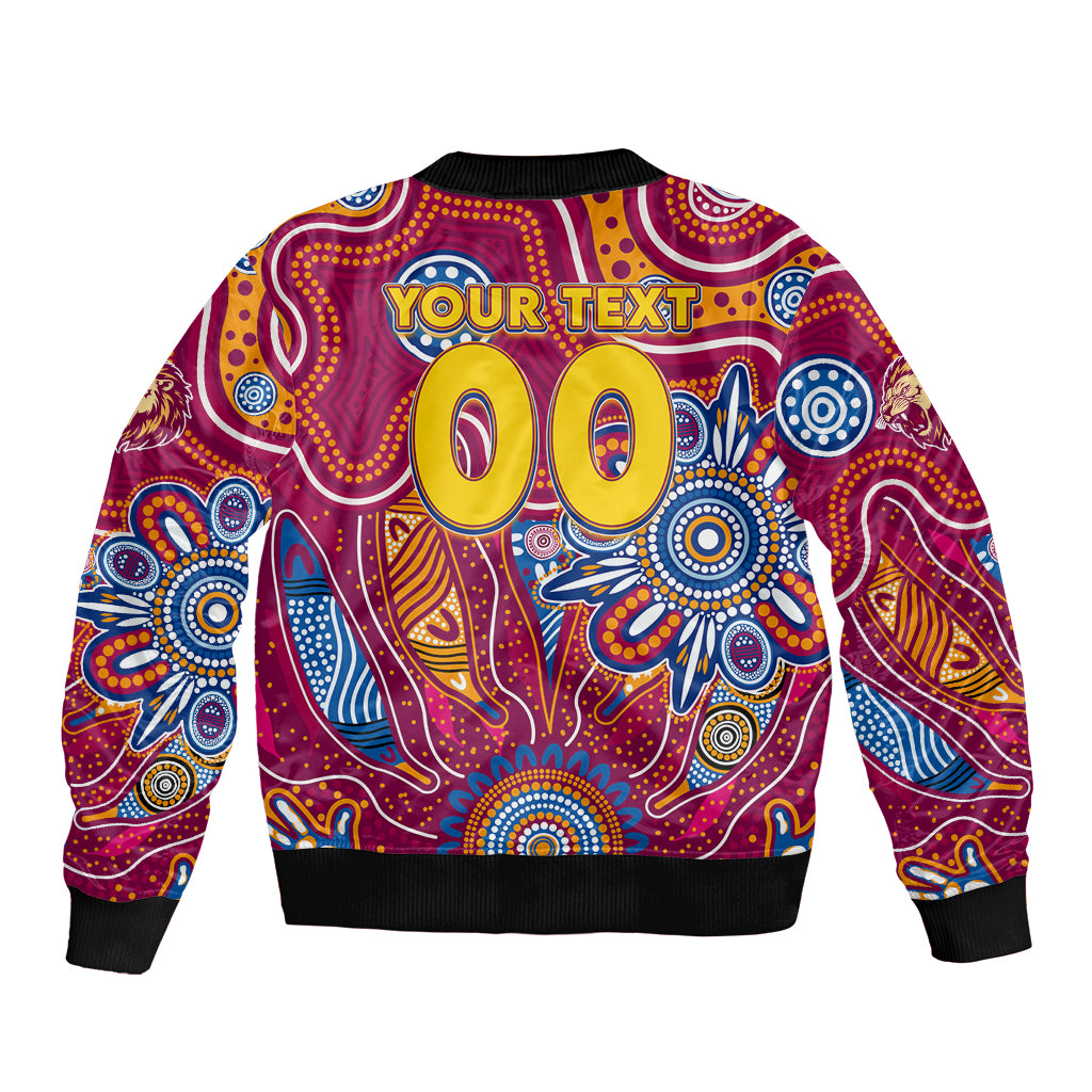 Personalised Crows NAIDOC Week 2024 Sleeve Zip Bomber Jacket Aussie Aboriginal Art
