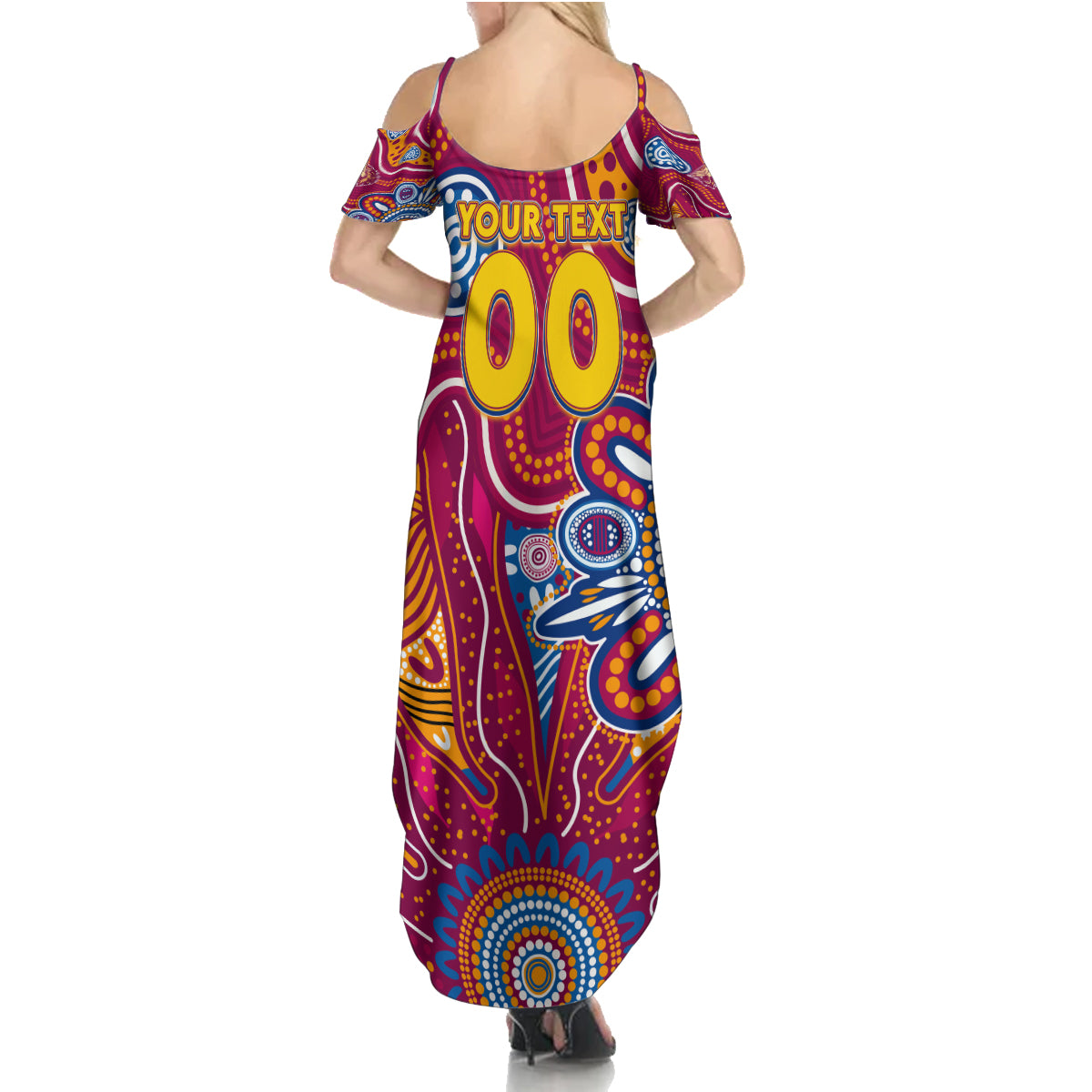 Personalised Crows NAIDOC Week 2024 Summer Maxi Dress Aussie Aboriginal Art
