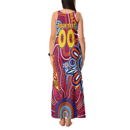 Personalised Crows NAIDOC Week 2024 Tank Maxi Dress Aussie Aboriginal Art