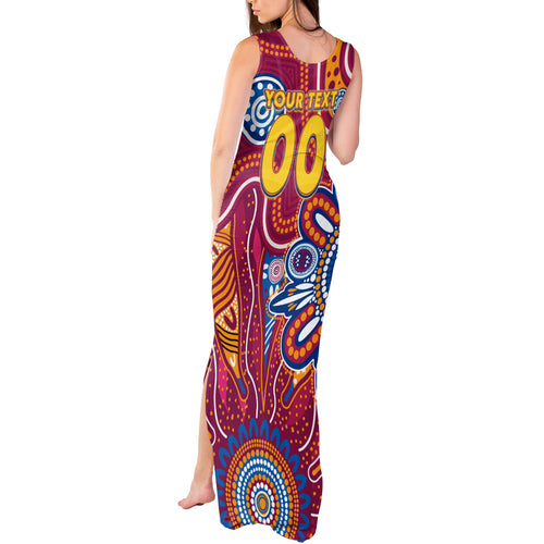 Personalised Crows NAIDOC Week 2024 Tank Maxi Dress Aussie Aboriginal Art