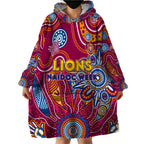 Personalised Crows NAIDOC Week 2024 Wearable Blanket Hoodie Aussie Aboriginal Art