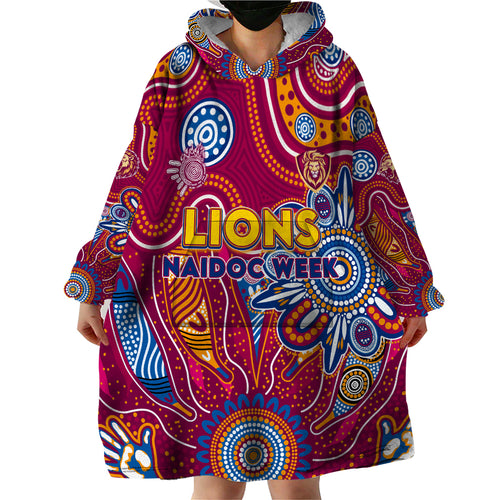 Personalised Crows NAIDOC Week 2024 Wearable Blanket Hoodie Aussie Aboriginal Art