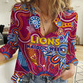 Personalised Crows NAIDOC Week 2024 Women Casual Shirt Aussie Aboriginal Art