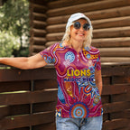 Personalised Crows NAIDOC Week 2024 Women Polo Shirt Aussie Aboriginal Art