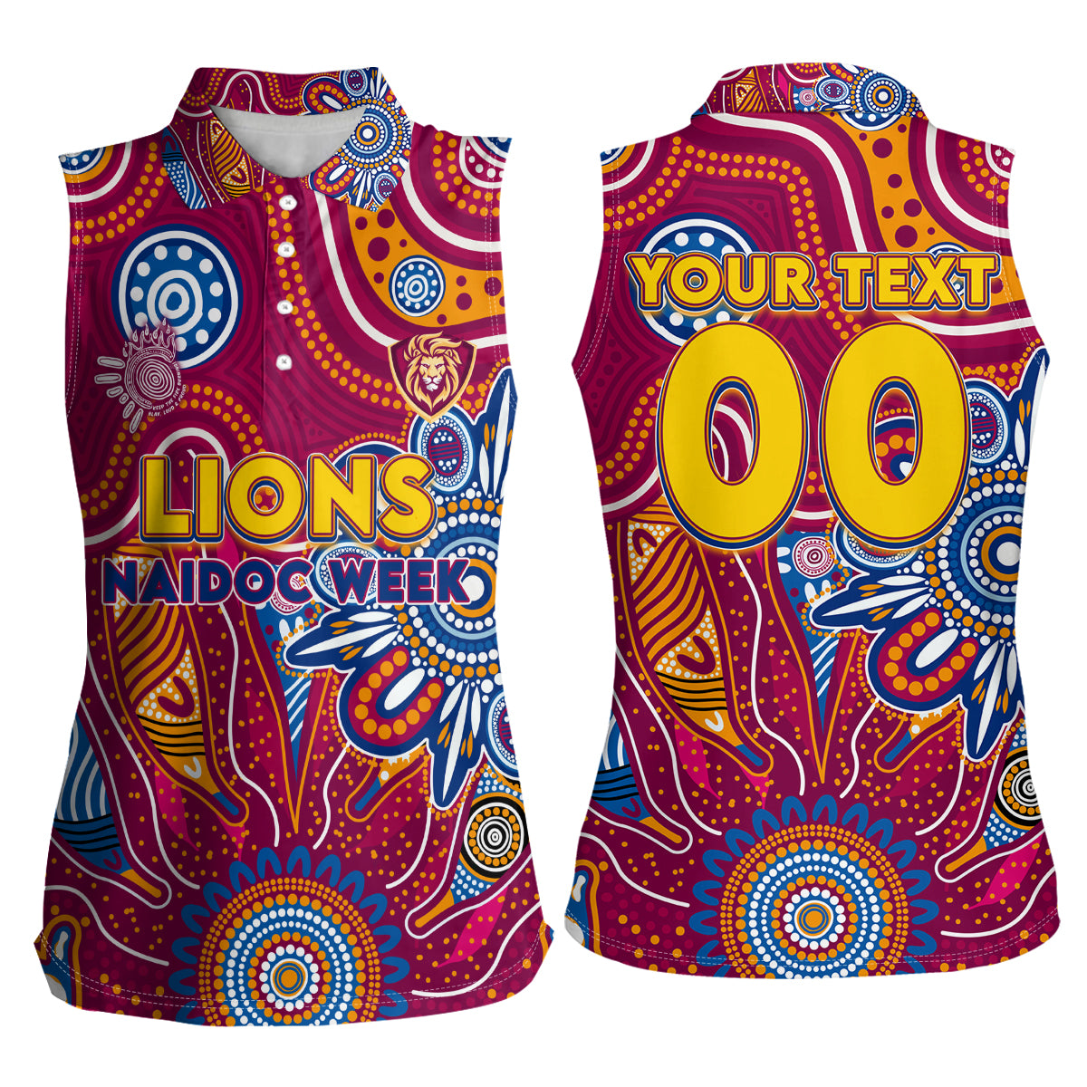 Personalised Crows NAIDOC Week 2024 Women Sleeveless Polo Shirt Aussie Aboriginal Art