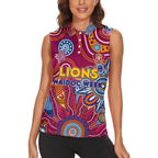 Personalised Crows NAIDOC Week 2024 Women Sleeveless Polo Shirt Aussie Aboriginal Art