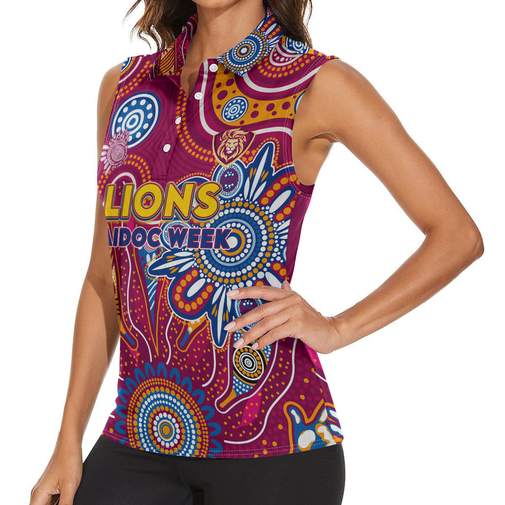 Personalised Crows NAIDOC Week 2024 Women Sleeveless Polo Shirt Aussie Aboriginal Art