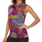 Personalised Crows NAIDOC Week 2024 Women Sleeveless Polo Shirt Aussie Aboriginal Art