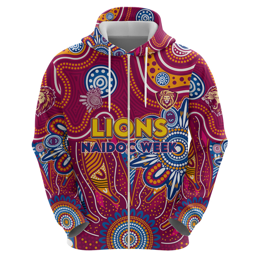 Personalised Crows NAIDOC Week 2024 Zip Hoodie Aussie Aboriginal Art
