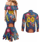 Personalised Lions NAIDOC Week 2024 Couples Matching Mermaid Dress and Long Sleeve Button Shirt Aussie Aboriginal Art
