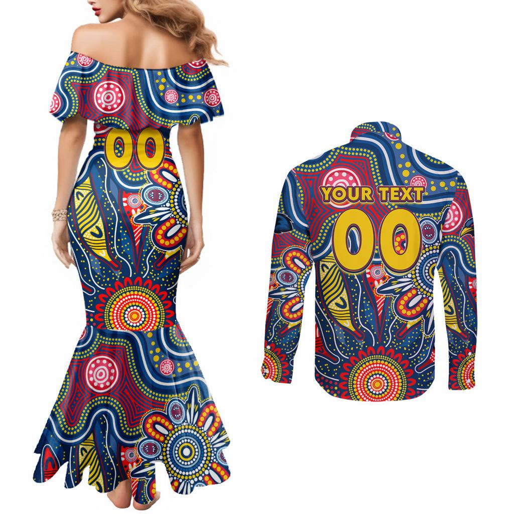 Personalised Lions NAIDOC Week 2024 Couples Matching Mermaid Dress and Long Sleeve Button Shirt Aussie Aboriginal Art