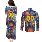 Personalised Lions NAIDOC Week 2024 Couples Matching Puletasi and Long Sleeve Button Shirt Aussie Aboriginal Art