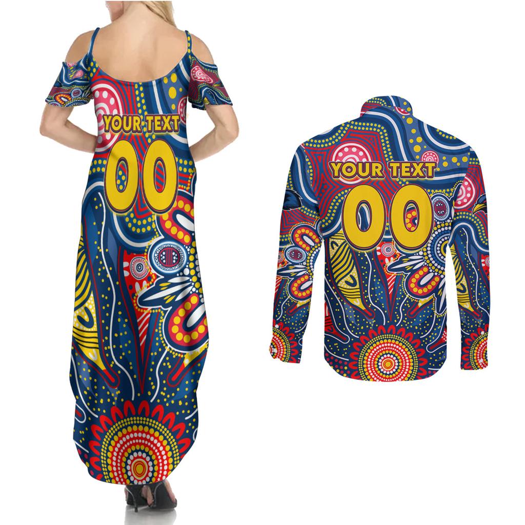 Personalised Lions NAIDOC Week 2024 Couples Matching Summer Maxi Dress and Long Sleeve Button Shirt Aussie Aboriginal Art