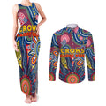 Personalised Lions NAIDOC Week 2024 Couples Matching Tank Maxi Dress and Long Sleeve Button Shirt Aussie Aboriginal Art