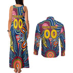 Personalised Lions NAIDOC Week 2024 Couples Matching Tank Maxi Dress and Long Sleeve Button Shirt Aussie Aboriginal Art