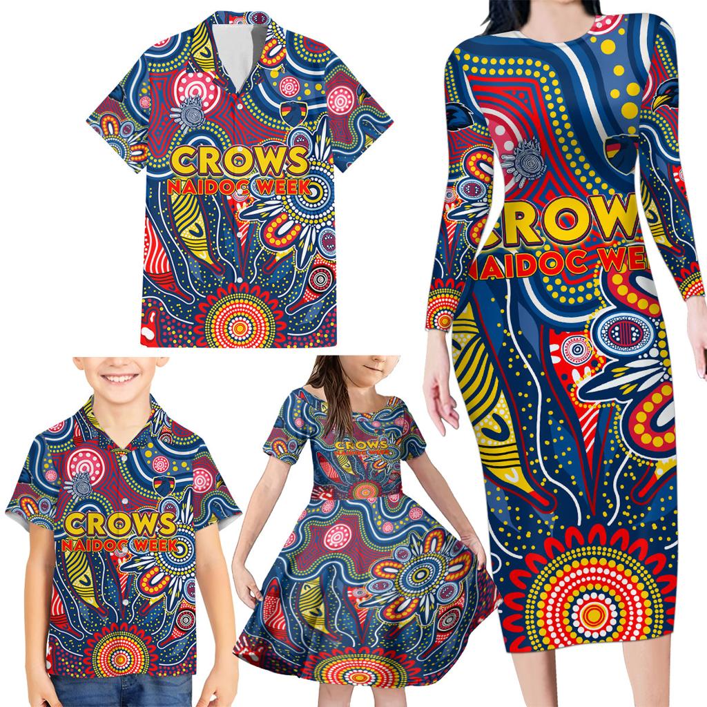 Personalised Lions NAIDOC Week 2024 Family Matching Long Sleeve Bodycon Dress and Hawaiian Shirt Aussie Aboriginal Art