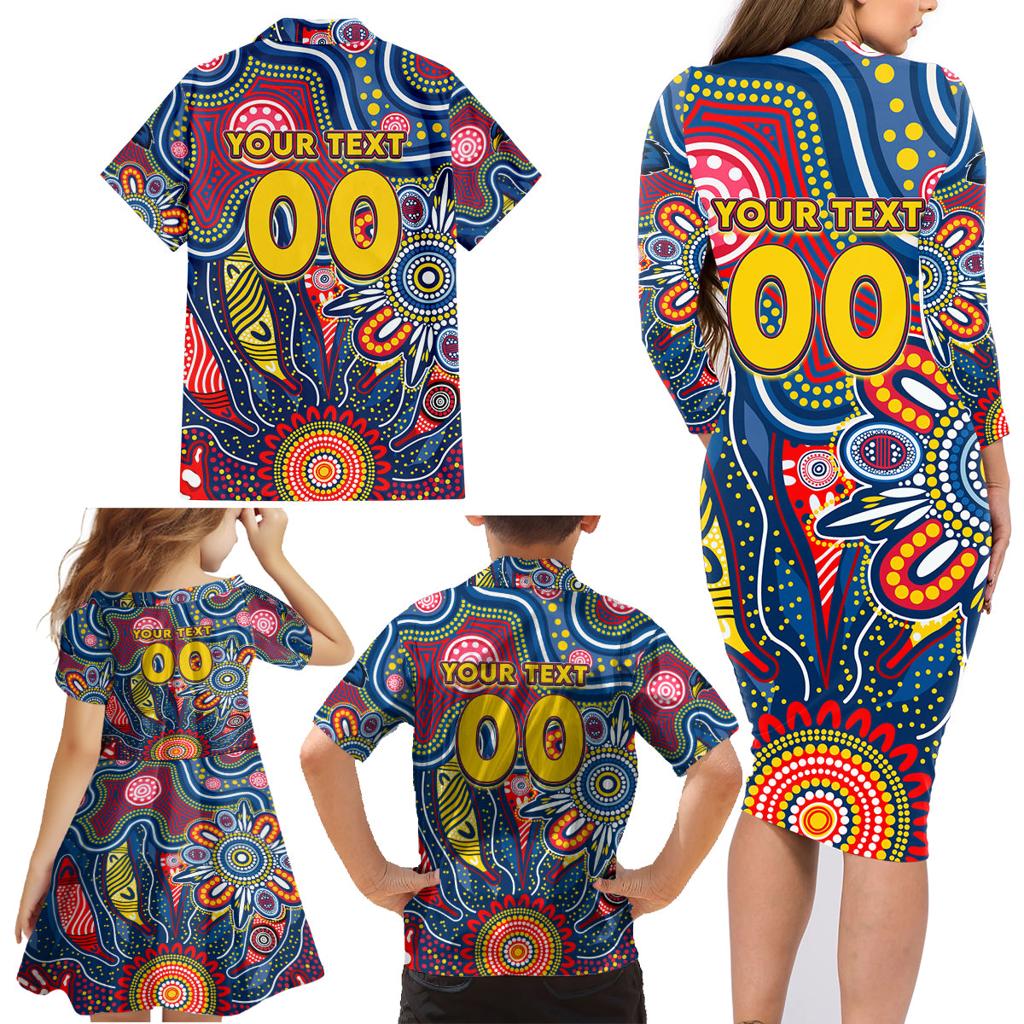 Personalised Lions NAIDOC Week 2024 Family Matching Long Sleeve Bodycon Dress and Hawaiian Shirt Aussie Aboriginal Art