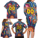 Personalised Lions NAIDOC Week 2024 Family Matching Long Sleeve Bodycon Dress and Hawaiian Shirt Aussie Aboriginal Art