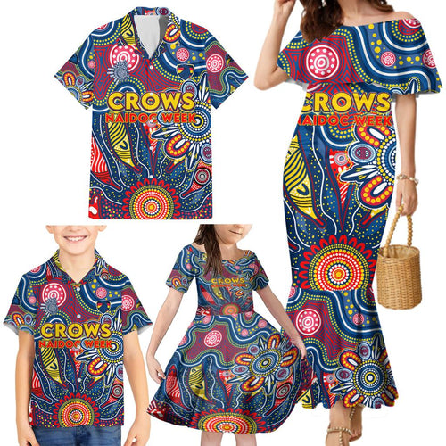 Personalised Lions NAIDOC Week 2024 Family Matching Mermaid Dress and Hawaiian Shirt Aussie Aboriginal Art