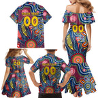 Personalised Lions NAIDOC Week 2024 Family Matching Mermaid Dress and Hawaiian Shirt Aussie Aboriginal Art