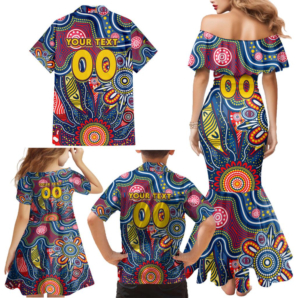 Personalised Lions NAIDOC Week 2024 Family Matching Mermaid Dress and Hawaiian Shirt Aussie Aboriginal Art
