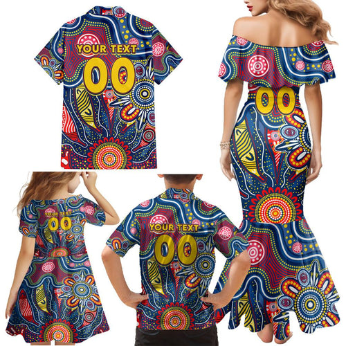 Personalised Lions NAIDOC Week 2024 Family Matching Mermaid Dress and Hawaiian Shirt Aussie Aboriginal Art