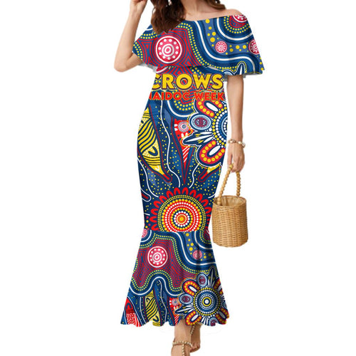 Personalised Lions NAIDOC Week 2024 Family Matching Mermaid Dress and Hawaiian Shirt Aussie Aboriginal Art