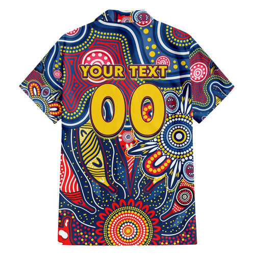 Personalised Lions NAIDOC Week 2024 Family Matching Off The Shoulder Long Sleeve Dress and Hawaiian Shirt Aussie Aboriginal Art