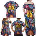 Personalised Lions NAIDOC Week 2024 Family Matching Off Shoulder Maxi Dress and Hawaiian Shirt Aussie Aboriginal Art