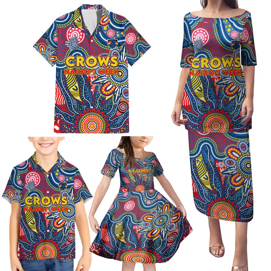 Personalised Lions NAIDOC Week 2024 Family Matching Puletasi and Hawaiian Shirt Aussie Aboriginal Art
