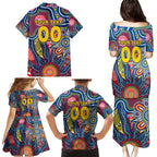 Personalised Lions NAIDOC Week 2024 Family Matching Puletasi and Hawaiian Shirt Aussie Aboriginal Art