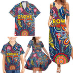 Personalised Lions NAIDOC Week 2024 Family Matching Summer Maxi Dress and Hawaiian Shirt Aussie Aboriginal Art