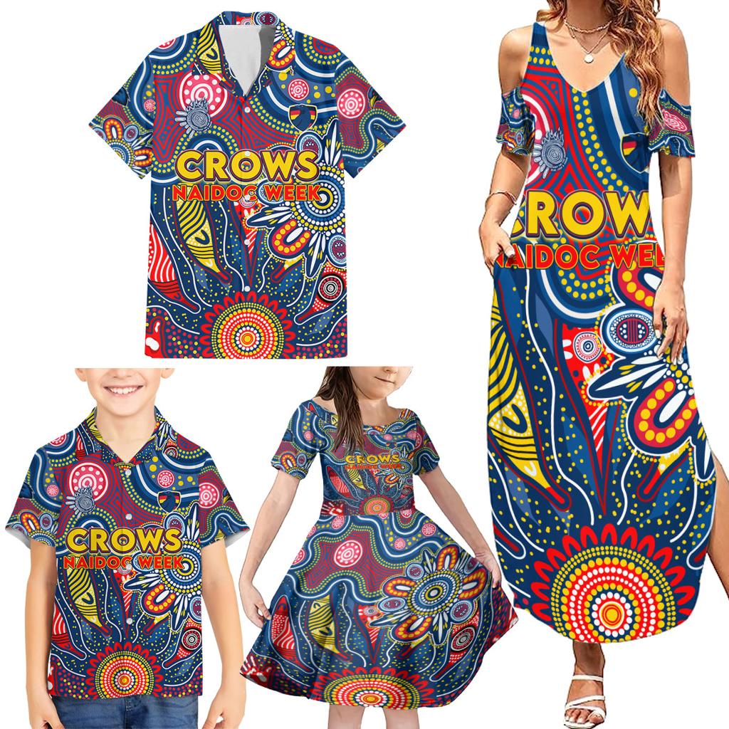 Personalised Lions NAIDOC Week 2024 Family Matching Summer Maxi Dress and Hawaiian Shirt Aussie Aboriginal Art