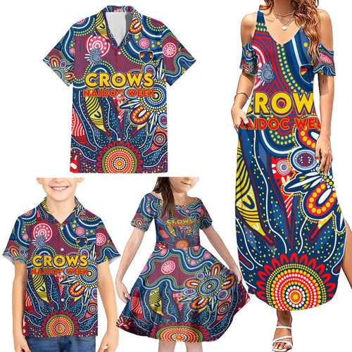 Personalised Lions NAIDOC Week 2024 Family Matching Summer Maxi Dress and Hawaiian Shirt Aussie Aboriginal Art